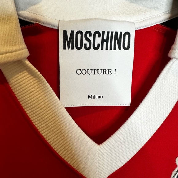 NWT MOSCHINO couture 4 xs red polo mini dress cotton elastic short sleeve - Picture 3 of 8